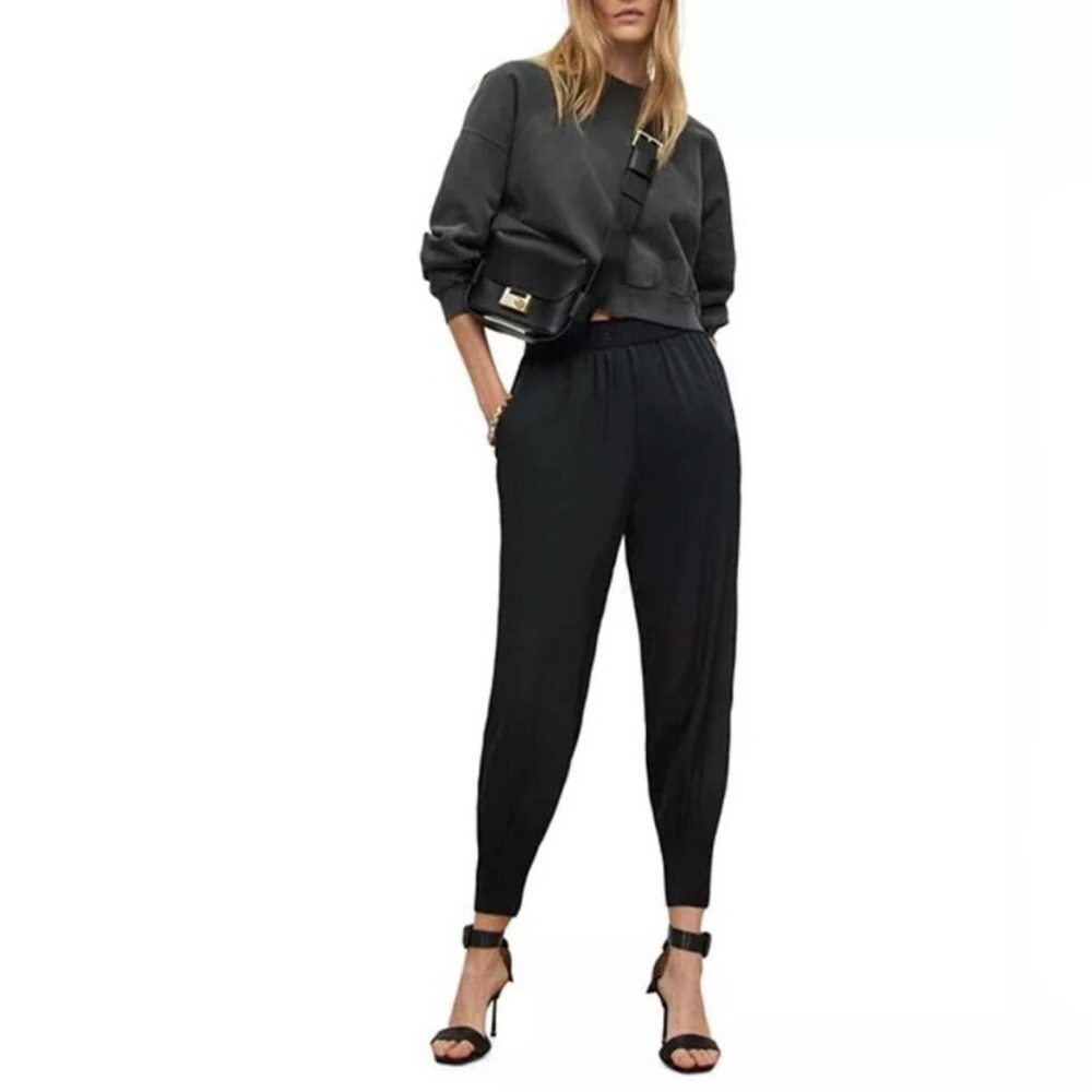 AllSaints Nala Black Pull On Jogger Pants Trousers Size 12 NWT